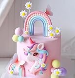 LaVenty Pony Unicorn Cake Decoration Unicorn Cake Topper Pony Rainbow Topper Party Birthday Decoration