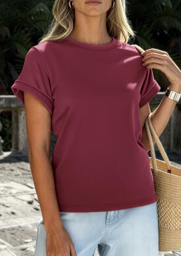 Image of PRETTYGARDEN Womens Summer Tops Short Sleeve Shirts
