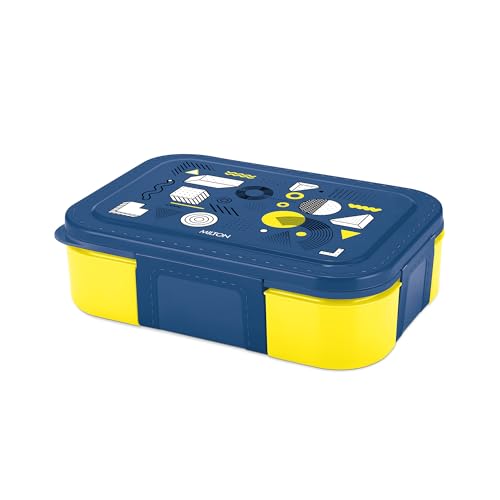 Image of MILTON Bravo 2 Inner Stainless Steel Tiffin Box for School, 2 Partition, Steam Release Plug | PU Insulated, Leak-Proof, Food Grade I Lunch Box for Kids Boys, Girls with Snap Lock Lid, 650 ml, Yellow