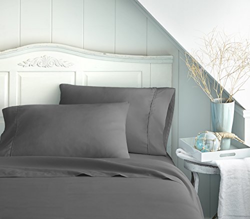 ienjoy Home Hotel Collection Luxury Soft Brushed Bed Sheet Set, Hypoallergenic, Deep Pocket, California King, Gray