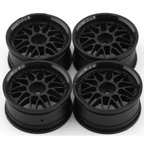 RC�X�y�A�p�[�c For Tamiya XV02 For Traxxas For Kyosho For HPI For HSP For Sakura For RedCat Plastic 4pcs 52mm 1/10 RC�h���t�g�z�C�[���n�u����(Blac