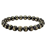 Amazing Gemstone Black Agate Om Mani Padme Hum Bracelet for Women Men's - Protection Healing Crystal Bracelet - 8mm Gemstone Beaded Stretchable Bracelet Pulseras Para Hombres Mujer Stockings
