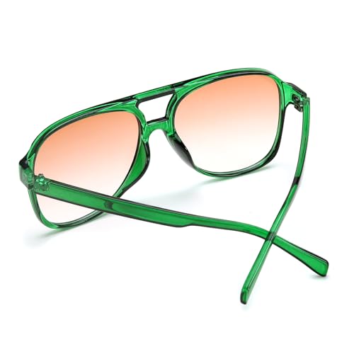 Image of FEISEDY Vintage Retro 70s Plastic Aviator Sunglasses Women Men Classic Large Squared Frame B2751