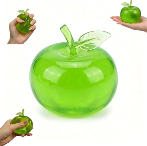 Lightyard Cute Apple Squishy Toys Stress Ball Sensory Anxiety Relief Toy for Kids & Adults Fruit Taba Large Fidget Squeeze Stress Relief Gift Office Desk Toy (green)