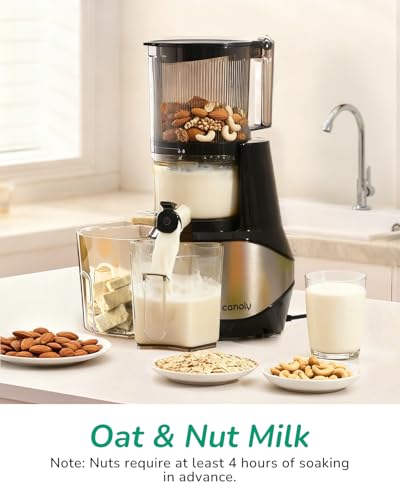 Image of Canoly C09 Cold Press Juicer, 6 inch Extra Wide Feed Chute, 3-IN-1 Strainers (Juice & Sorbet & Nut Milk), Powerful AC Brushless Motor, Self Precut System, Juicer Machines with BPA-Free (Classic)