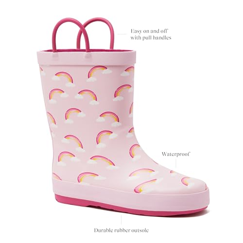 Lands' End Boys and Girls Waterproof Boots Kids and Toddler Rain Boots - Girls and Boys Rubber Rain Boots Kids Size 5 Toddler to 7 Big Kid, Slip On Girls and Boys Rain Boots with Handles2