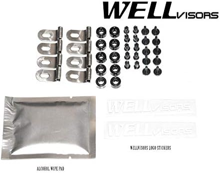 WellVisors Window Visors Wind Deflectors Compatible with Volkswagen VW Jetta Sedan 2006-2010 with Chrome Trim Rain Guards 3-847VW010