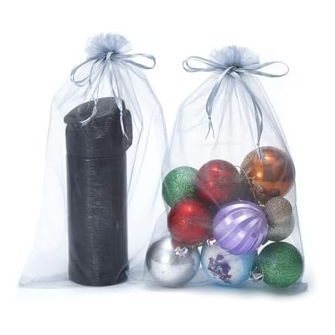 FOCCIUP 25 PCS 8x12 Inches Organza Bags With Drawstring Candy Bags Mesh Pouches for Party Wedding Presents Gift Cover