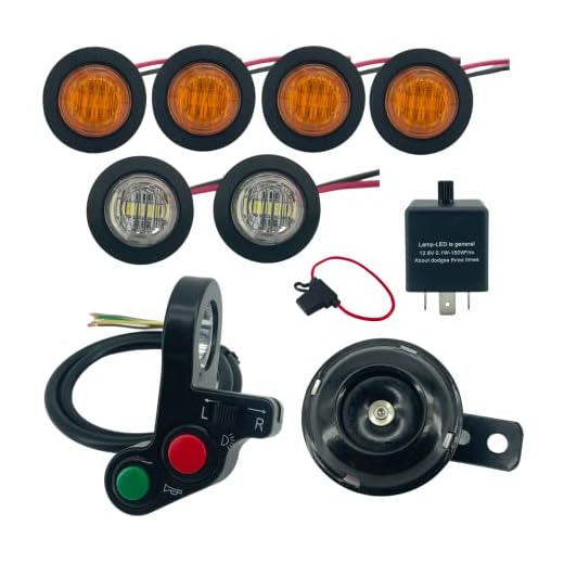 ALTBET Universal ATV UTV SXS Turn Signal Horn Kit Street Legal Kit Handlebar Thumb Switch with Lights Flasher Relay (Kit M)
