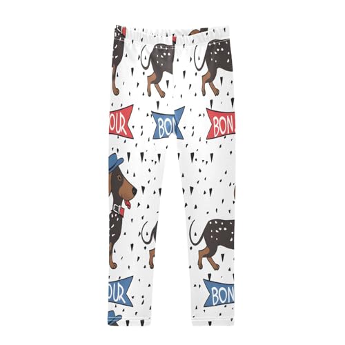 Toddler Girls Leggings Printed Yoga Pants Leggings Dachshund Dog Kiss for Kids