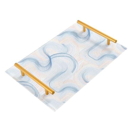 Bandeja de plástico decorativa verde con asas, para sala de estar, joyas, perfumes, restaurantes, servir charola para comida