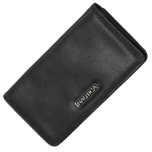 Image of Nautica Seaside Slim Womens Wallet RFID Blocking Credit Card Holder, Coin Purse, Checkbook Organizer Clutch, Small Vegan Leather Wallet for Travel, Black