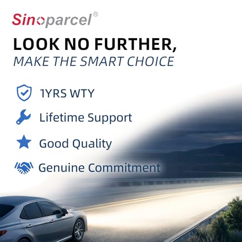Image of Sinoparcel Sinoaprcel H7 Halogen Headlight High or Low Beam,Fog Light Bulb,270% Brighter 5000K White Replacement for Standard 55W Bulb,Pack of 2