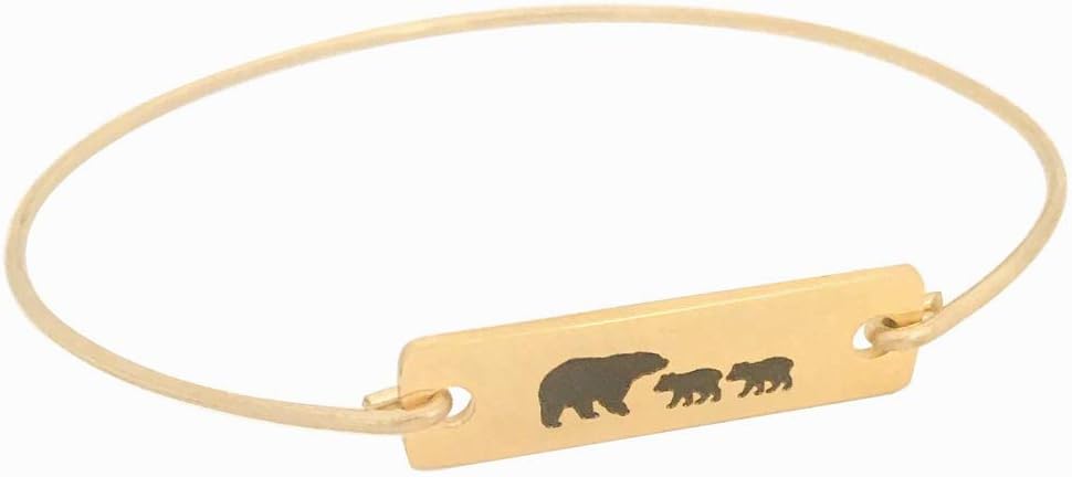 Mama Bear with 2 Cubs Bracelet Mom of Two Birthday Gift Mothers Day Jewelry Bangle Avg Size Woman - Image 4