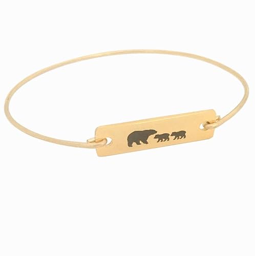 Miniatura 4 de Mama Bear with 2 Cubs Bracelet Mom of Two Birthday Gift Mothers Day Jewelry Bangle Avg Size Woman
