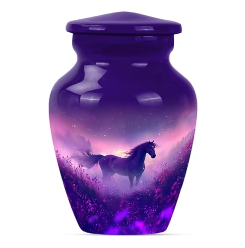 Image of Horse Urn - Urn for Ashes Adult Male - Memorial Ash Container for Adult Male - Small Urns for Human Ashes - Mini Tribute Vessel - Decorative Cremation Keepsake - Elegant Funeral Memorial(Size: 3 inch 1Pc)