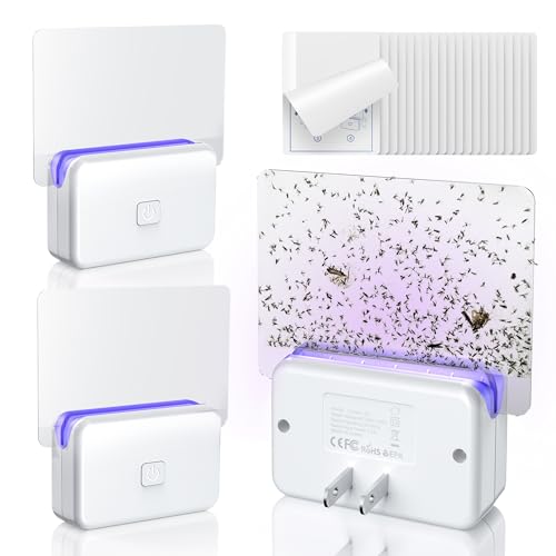 Image of LFSYS 3 Pcs Fruit Fly Traps for Indoors (3 Device+20 Refills) Plug in Fly Trap for Gnats, Fruit Flies, Flying Insects Sleek Design Indoor Safe