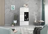 Photo Gallery bmg möbel highboard - set di 5 armadietti modulari + montabili individualmente in bianco o antracite, frontali selezionabili in 4 (antracite – bianco lucido, senza piedi) Photo Gallery bmg möbel highboard - set di 5 armadietti modulari + montabili individualmente in bianco o antracite, frontali selezionabili in 4 (antracite – bianco lucido, senza piedi)