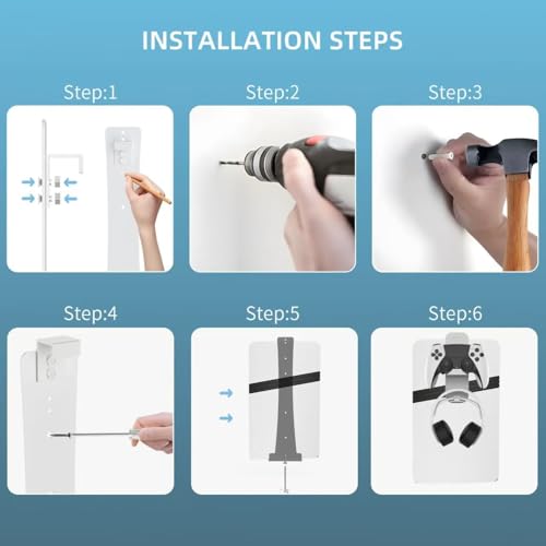 Image of New World Wall Mount stand for PS5 Slim /Pro, Fat , Accessories For PS5 ,Wall Mount Stand Bracket for All PS5 Model Disc and Digital Edition( PS5 Console not included)