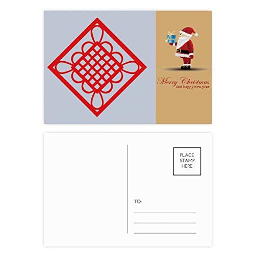 Cartes postales nœud chinois rouge en papier haute qualité pour vœux élégants x20
