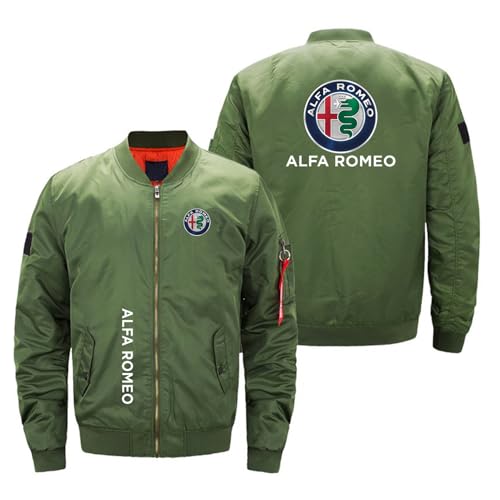 JOSHES Cazadora Piloto Al-fa Ro.meo, Clásica Chaqueta, Primavera Otoño Verano Cazadoras Caballero-Red||5XL