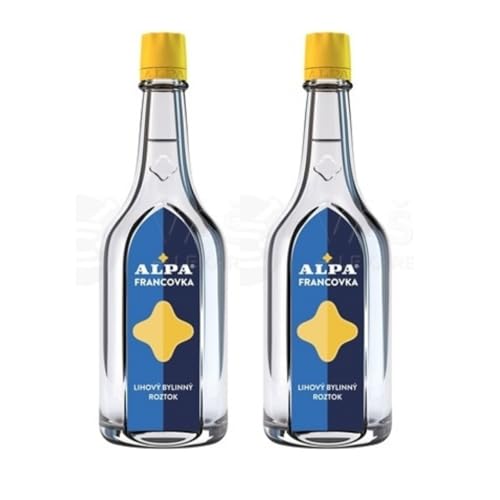 ALPA Franzbranntwein Lot de 2 flacons de 160 ml – Liquide de massage naturel contre les douleurs musculaires et articulaires, remèdes maison avec menthol et extraits d'herbes – Stimule la circulation