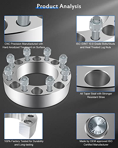 Wheel Spacer 8X170,Eccpp Wheel Spacers Adapters 2Pcs 2" 8X170 To 8X170 125Mm For F250 F350 Super Duty Excursion Truck 14X1.5 Studs #TOP5