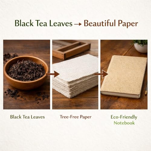 Image of Journal Notebook A6 Pack of 20 | Pocket Size (9 x 14 cm) Ruled Diary for Writing, Journaling & Daily Notes | Tea Paper Cover with 64 Pages per notebook | FSC Recycled Pages