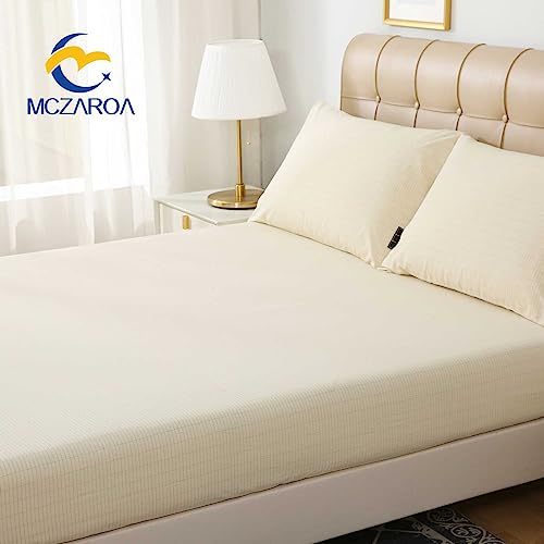 Grounding Sheets King, 90% Organic Cotton+10% Silver, Fitted Grounded Bed Sheet Deep Pocket for Improved Sleep & Wellness (White, King - 78"x80"x15")