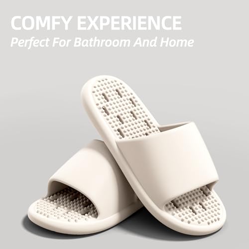 Shower Shoes with Drain Holes Slippers for Women and Men, House Slipper Quick Drying Slides Bathroom Beach Sandals Lightweight Non-Slip4