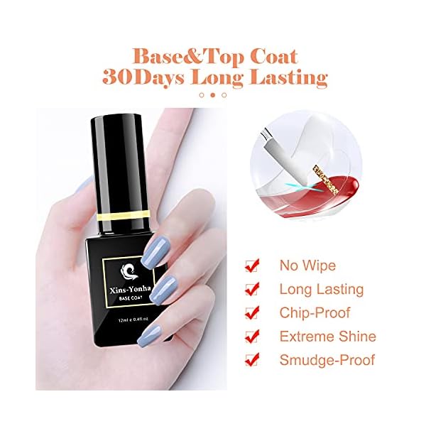 Poly Nagel Gel Gelnägel Starter Set mit 48W UV lampe, 8 Farben Nagelverlängerung Nagelgel Set mit Base&Top Coat… – Bild 5