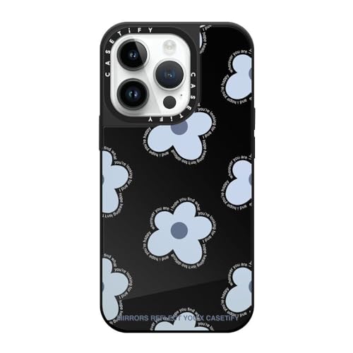 CASETiFY �~���[ iPhone 14 Pro �P�[�X [1.5m����̗����������N���A/MagSafe �ɑΉ�] - I Hope - �u���b�N (�u���b�N�o���p�[)