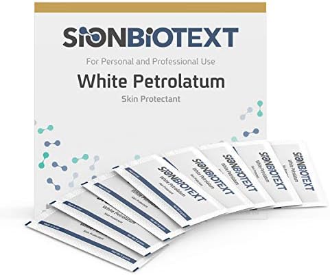 White Petrolatum Jelly by Sion Biotext - Large Value Pack - Skin Intensive Therapy, Chapped Lip Balm, Diaper Rash, Cracked Heels & Feet individual Foil Packs 0.5 Gram, 144-count