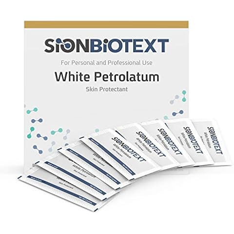 White Petrolatum Jelly by Sion Biotext - Large Value Pack - Skin Intensive Therapy, Chapped Lip Balm, Diaper Rash, Cracked Heels & Feet individual Foil Packs 0.5 Gram, 144-count Cover