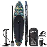 UICE Inflatable Stand Up Paddle Board 11'x33 x6,Advanced SUP Black Carbon Unique Classic Design with Premium Standard Accessories Popular Size for Surfing,Touring and Yoga,Youth and Adult