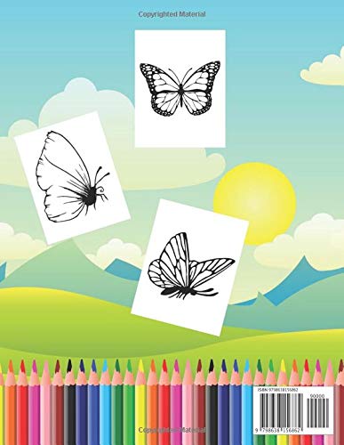 Butterflies COLORING BOOK FOR KIDS: 35 Coloring Pages of Butterflies Completely Unique For Kids 4 to 8 Years ! image 2