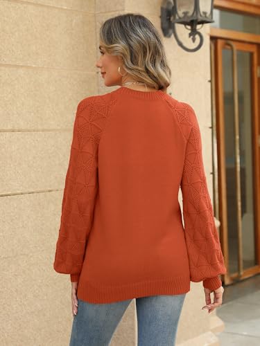 Womens Sweaters Casual Long Sleeve Crewneck Knit Lightweight Trendy Crochet Pullover Sweater Tops2