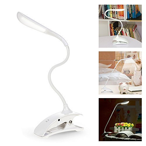 Preisvergleich Produktbild LED Clip Schreibtischlampe Dimmbar - ELINKUME Eye-Care Tischleuchte Flexible Schwanenhals USB Powered Touch Control Leselicht für Arbeitszimmer, Schlafzimmer, Büro