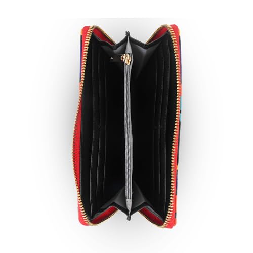 Image of Multicolor PU Zipper Wallet | 2-Fold Compact Wallet | Lightweight Daily Use | Secure Zip Closure | Unisex Wallet for Men & Women