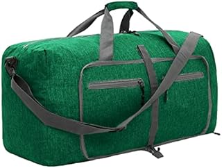 Dimayar Large 65L Holdall Bag for Women, Foldable Travel Duffle Bag for Men with Shoes Compartment,Overnight Hospital Weekend Bags for Women Waterproof and Tear Resistant (Grey)