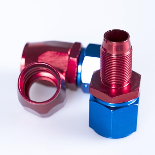 Nihfien 2PCS 6AN Straight Aluminum Swivel Hose End Fitting for Braided CPE Fuel Hose Blue/Red (Straight) by Nihfien - Image 4