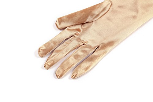 Utopiat Audrey Styled Replica Holly Golightly Satin Opera Gloves For Women | Classic Long Gloves Elbow Length | Long Flapper Evening Glove | Accessories For Girls | Color-Gold #TOP2