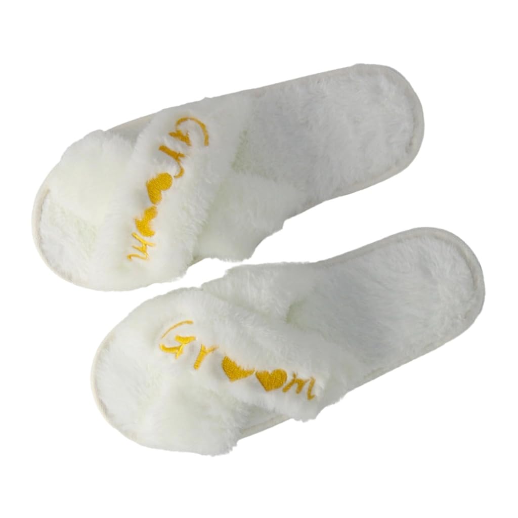 Elnwnnkc 1pair Bride Slippers Bachelorette Slippers Slip Comfortable Bridesmaids Slippers for Bridal Party Wedding