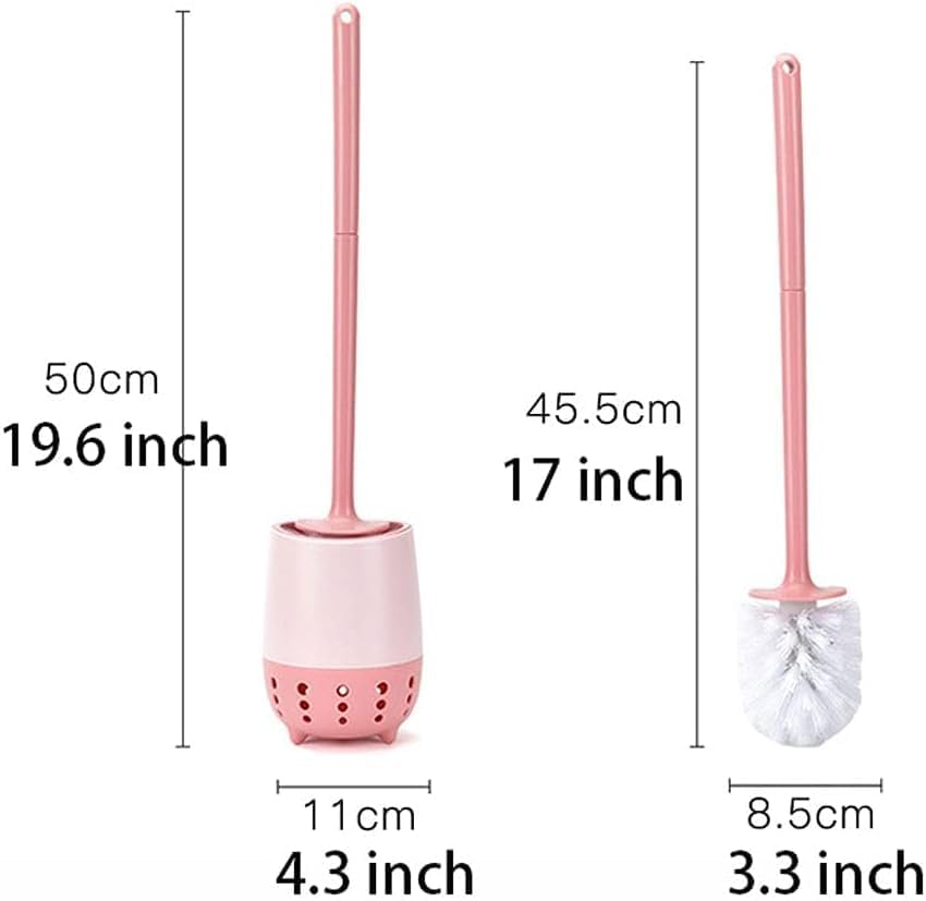 Image of Silicone Toilet Brush | Wall Mounted Toilet Cleaning Brushes |Brushes for Bathroom Cleaning Japanese Modern with Soft Bristle Can Also Be Wall Hanged.with Holder (Blue)