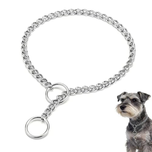 LOS ANDES Collier de Dressage pour Chien Collier Étrangleur Réglable en Acier Solide Chaîne pour Petits Moyens Grands Chiens