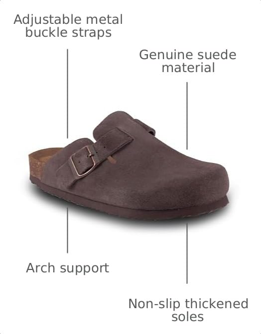 Image of EMMA NEW YORK Womens Clogs Mules Slip-On for Women with Arch Support Cork Footbed Potato Shoes