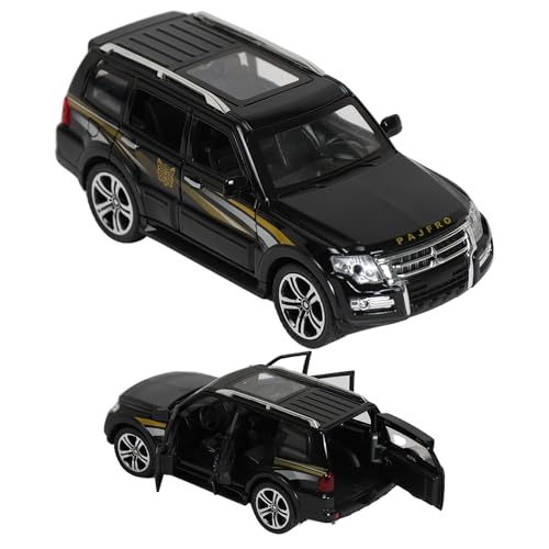 Image of Alloy Metal Pull Back Die-cast Car 1:32 Various Models with Sound & Music, Toy Cars for Kids Durable and Fun Gift for Boys and Girls (Black Pajero)