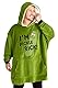 RICK AND MORTY Kapuzenpullover, Übergroße Fleece Hoodie-Decke mit Ärmeln für Männer und Teenager- Geschenke für Fans (Grün)