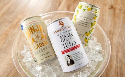 [定期便][日本ビール][3ヵ月定期便]龍馬1865・龍馬レモン・NINJA LAGER(ノンアルコールビール) 3種類×8缶 合計24缶×3回
