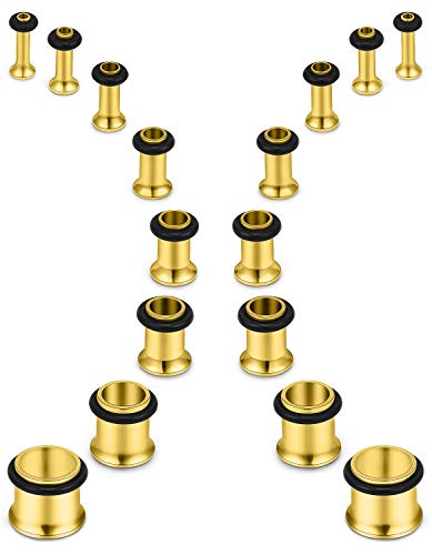 Jenxnjsjo 14g to 7/8in Ear Gauges Plugs Tunnels Taper Earrings Stretching Expander Kit Set for Women Men